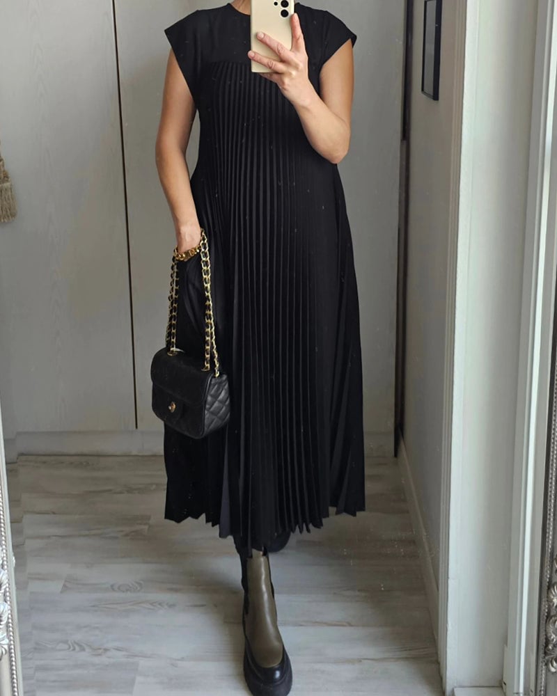 Sophia - Elegante Abito Maxy Plissettato Spliced