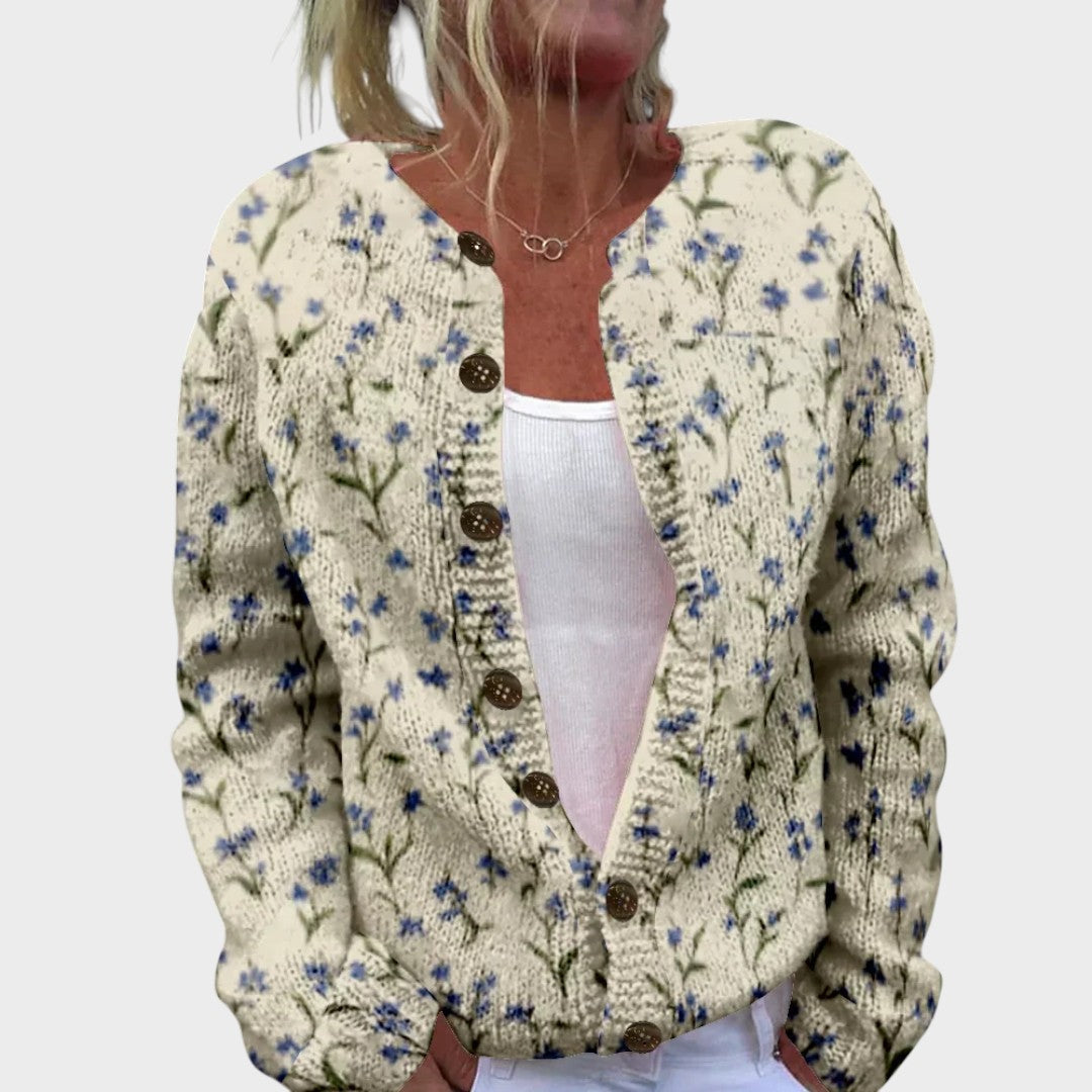 Camila™ - Cardigan Floral de Outono