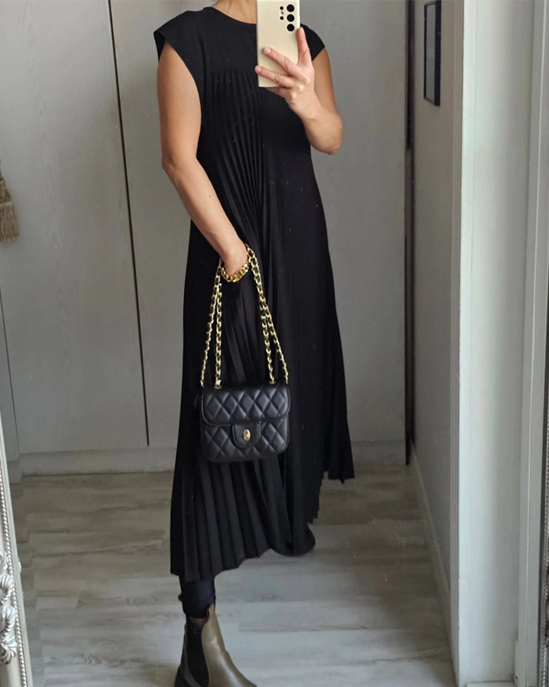 Sophia - Elegante Abito Maxy Plissettato Spliced