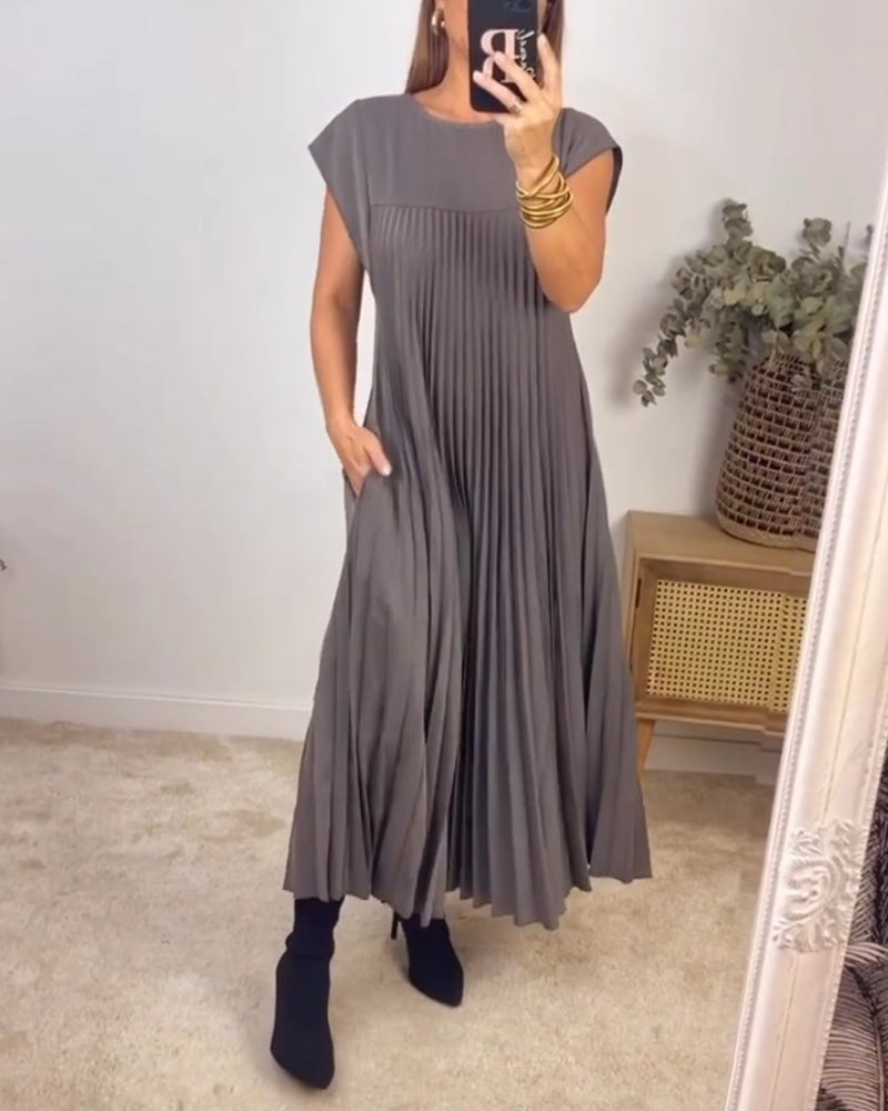 Sophia - Elegante Abito Maxy Plissettato Spliced