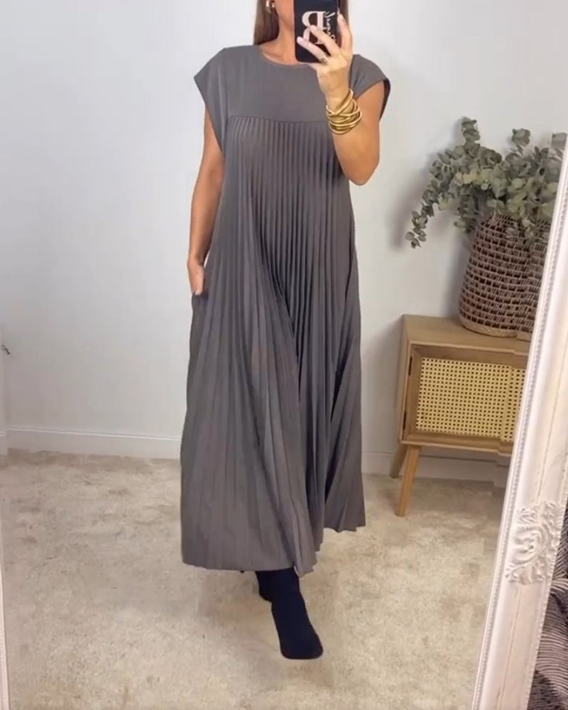 Sophia - Elegante Abito Maxy Plissettato Spliced