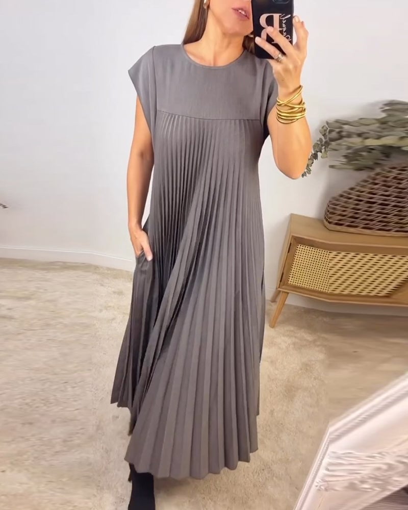 Sophia - Elegante Abito Maxy Plissettato Spliced