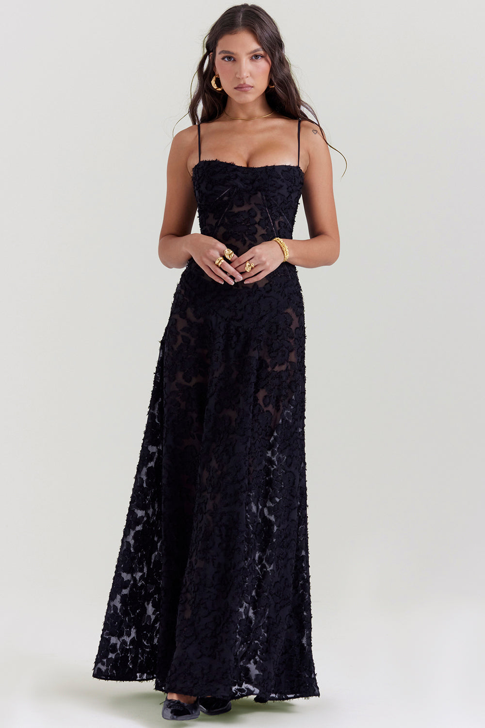 Pauletteâ„¢ | Elegante Abito Lungo con Corsetto