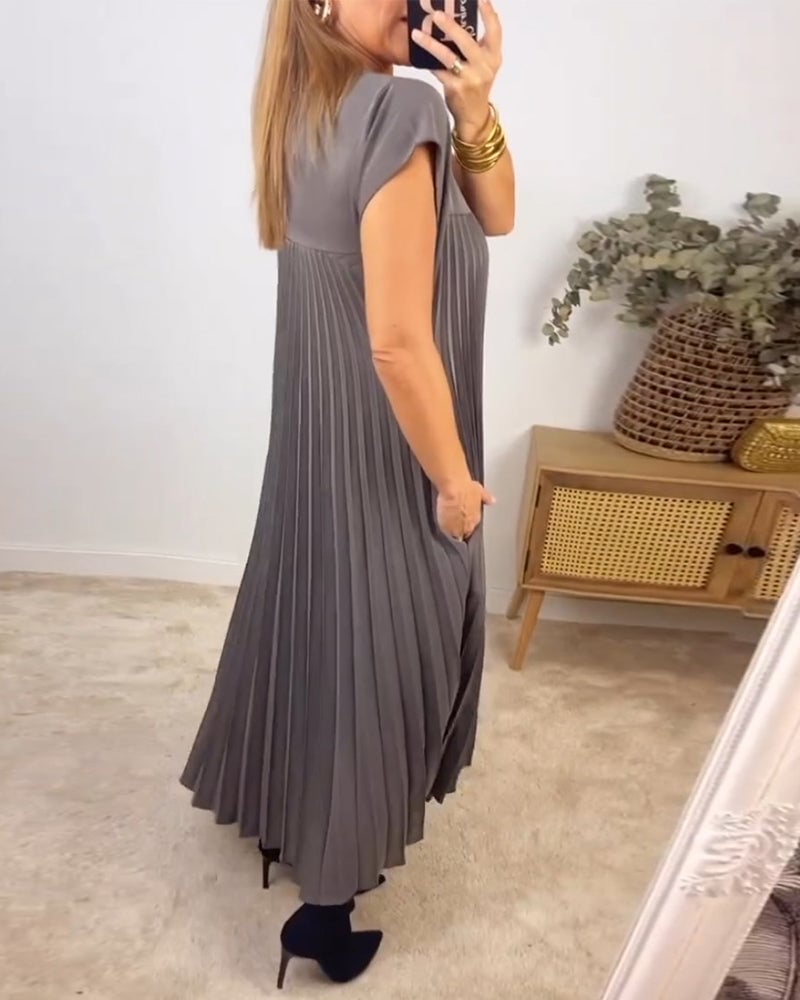 Sophia - Elegante Abito Maxy Plissettato Spliced