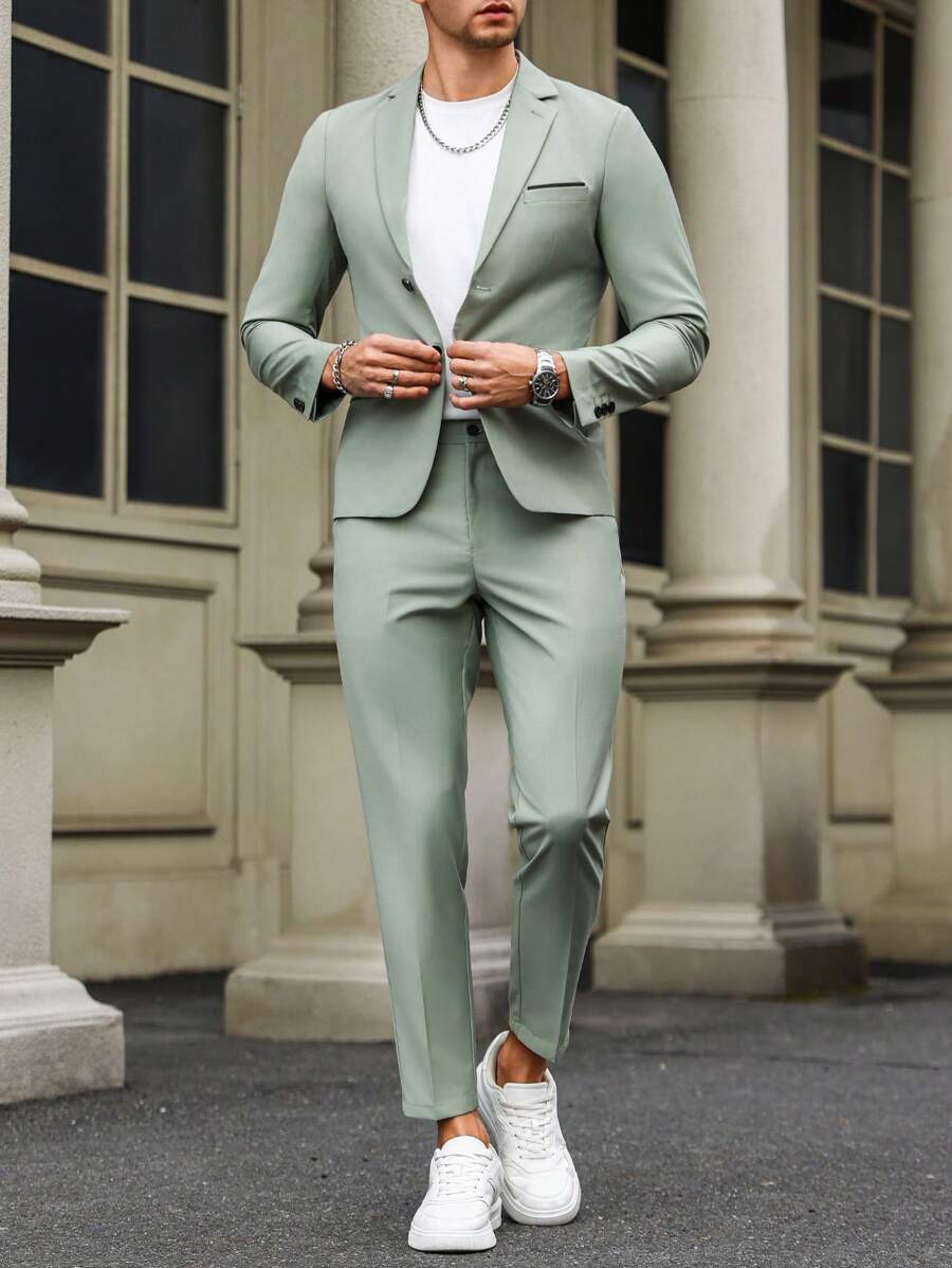 Renzo™ – Completo Uomo con Giacca e Pantalone a Dettaglio Contrastante