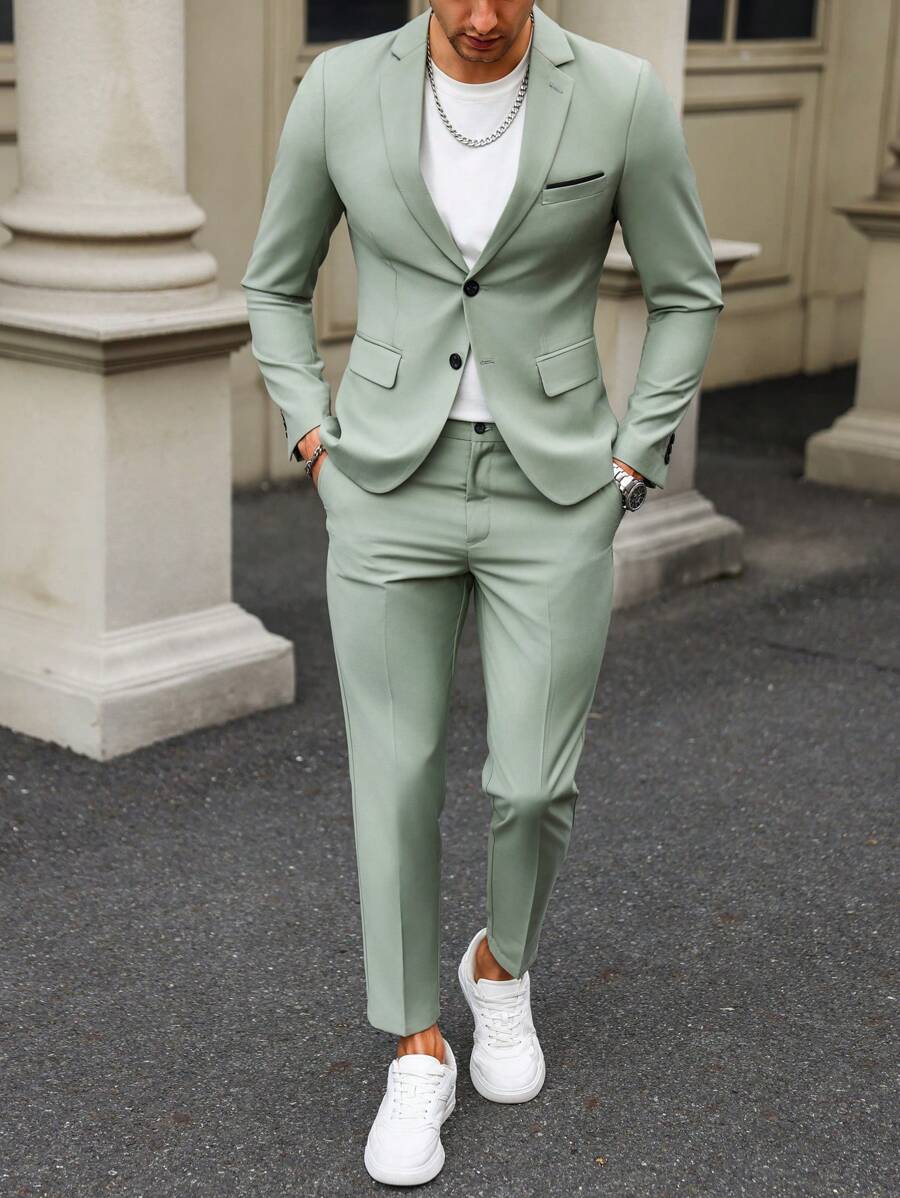 Renzo™ – Completo Uomo con Giacca e Pantalone a Dettaglio Contrastante
