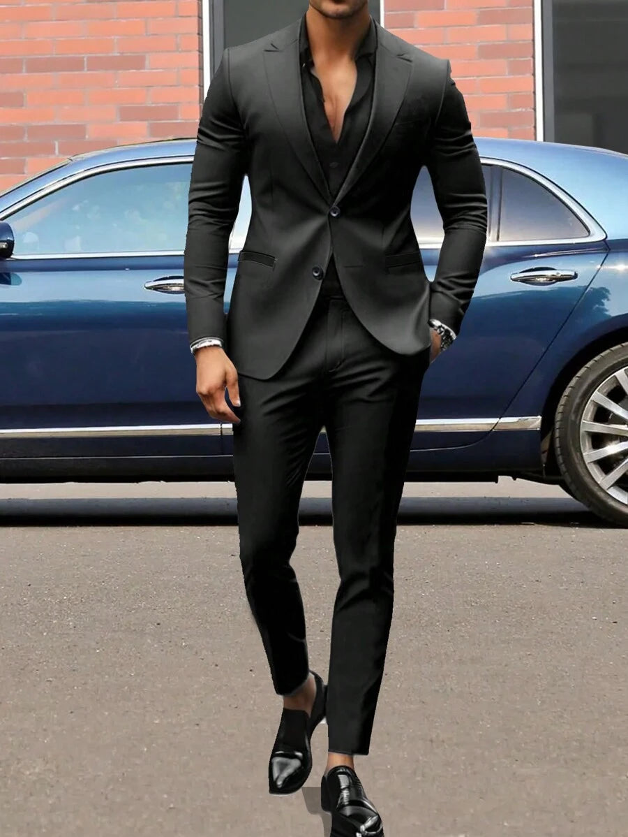 Raffaele™ – Completo da Uomo con Camicia a Maniche Lunghe e Pantalone Coordinato