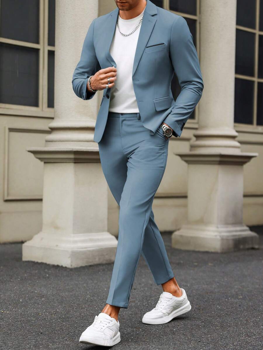 Renzo™ – Completo Uomo con Giacca e Pantalone a Dettaglio Contrastante