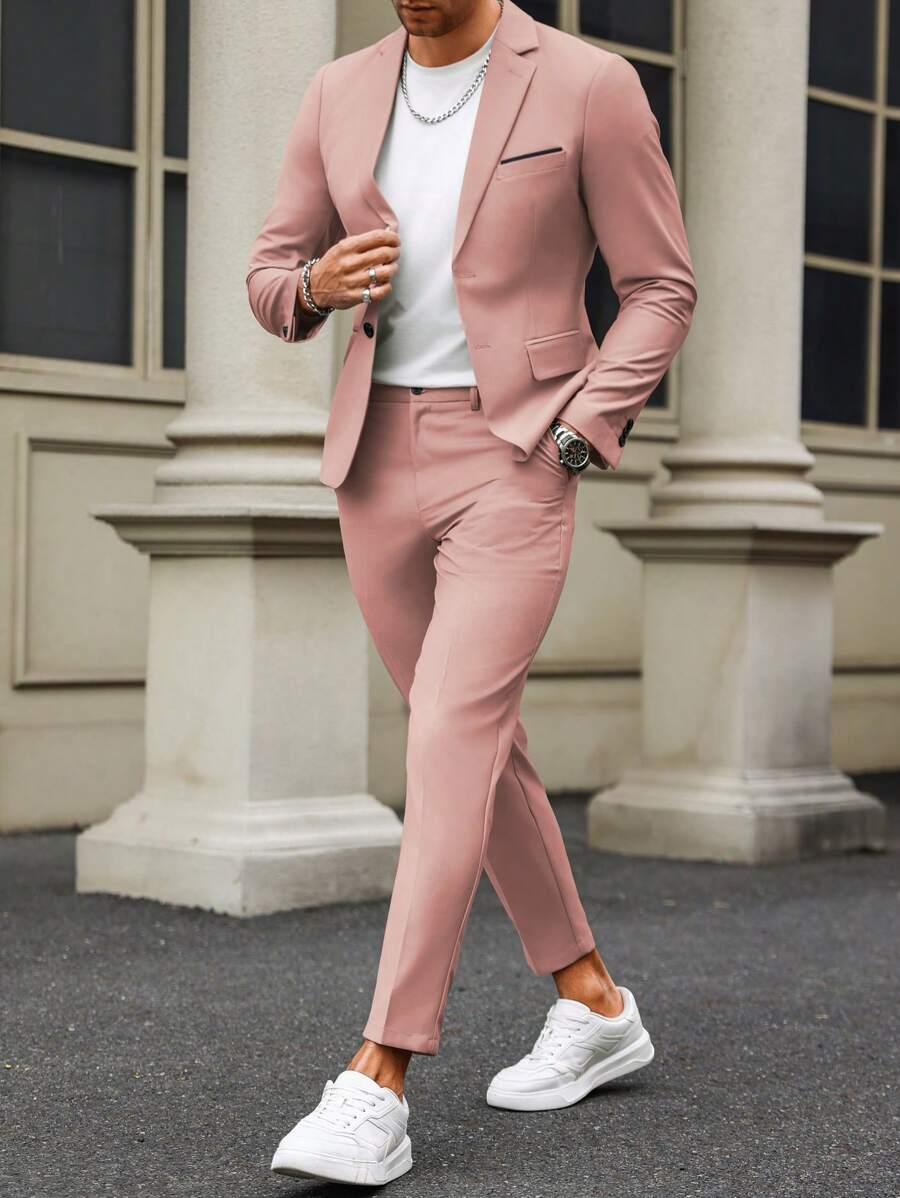Renzo™ – Completo Uomo con Giacca e Pantalone a Dettaglio Contrastante