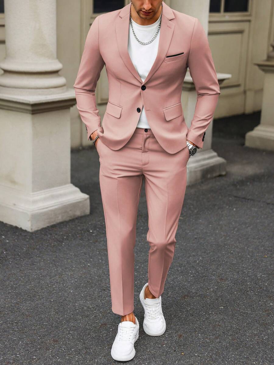 Renzo™ – Completo Uomo con Giacca e Pantalone a Dettaglio Contrastante