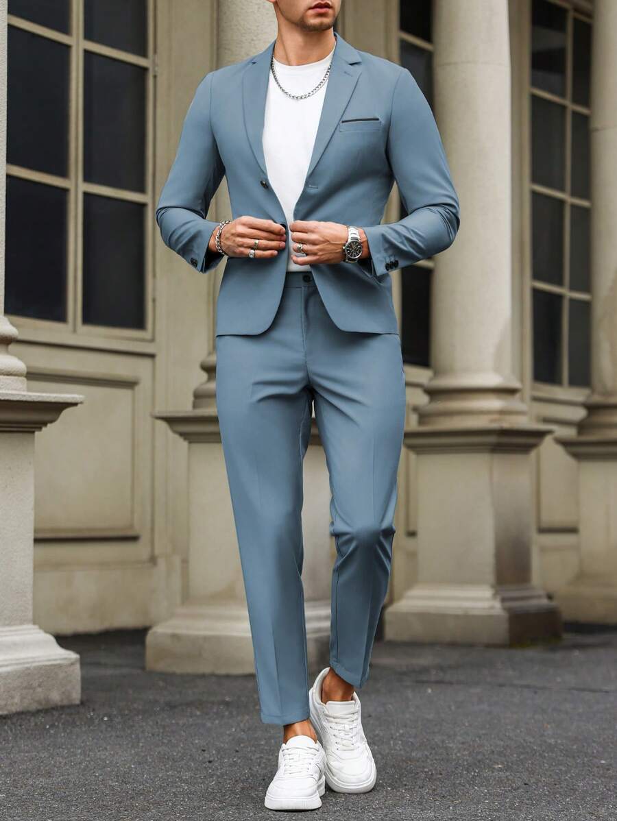 Renzo™ – Completo Uomo con Giacca e Pantalone a Dettaglio Contrastante