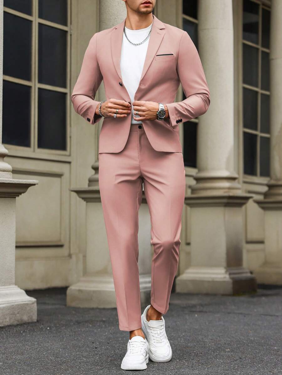 Renzo™ – Completo Uomo con Giacca e Pantalone a Dettaglio Contrastante