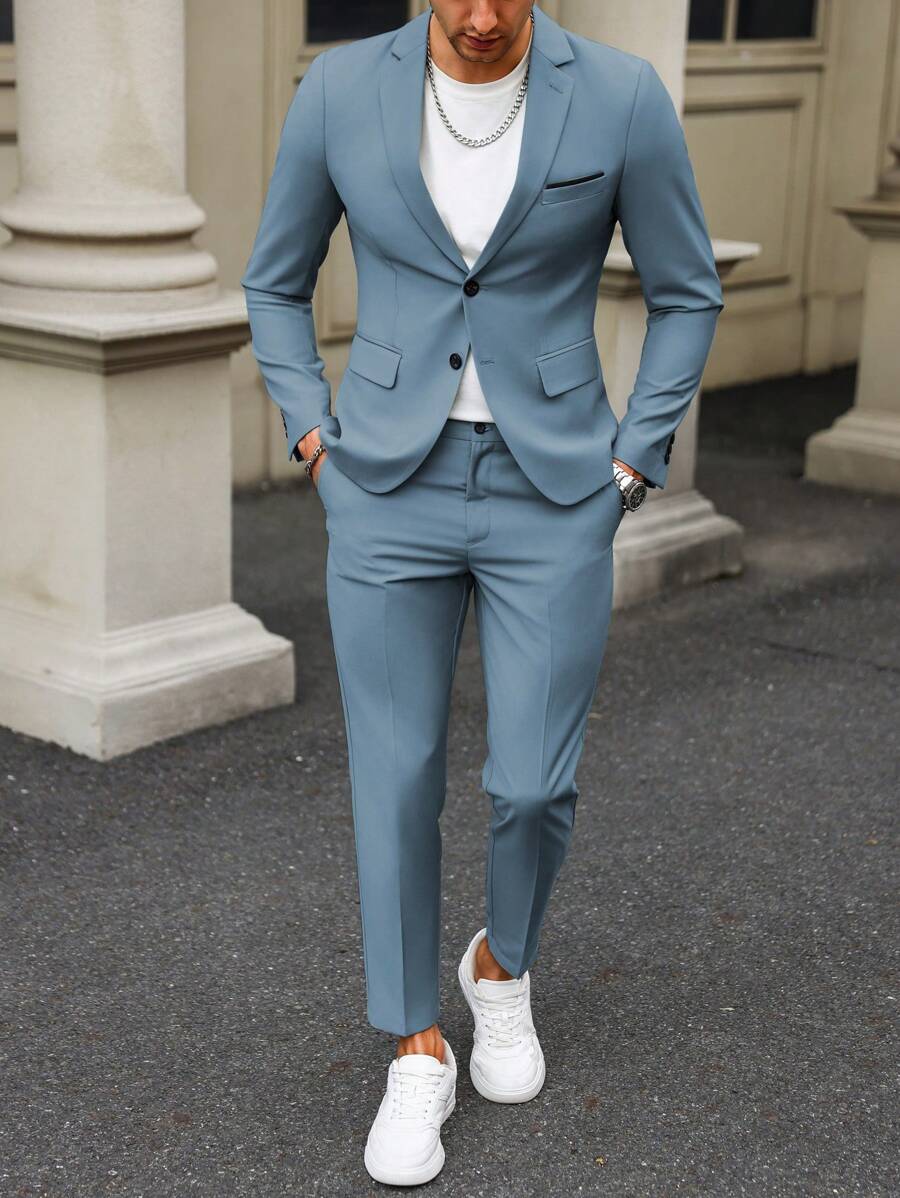 Renzo™ – Completo Uomo con Giacca e Pantalone a Dettaglio Contrastante