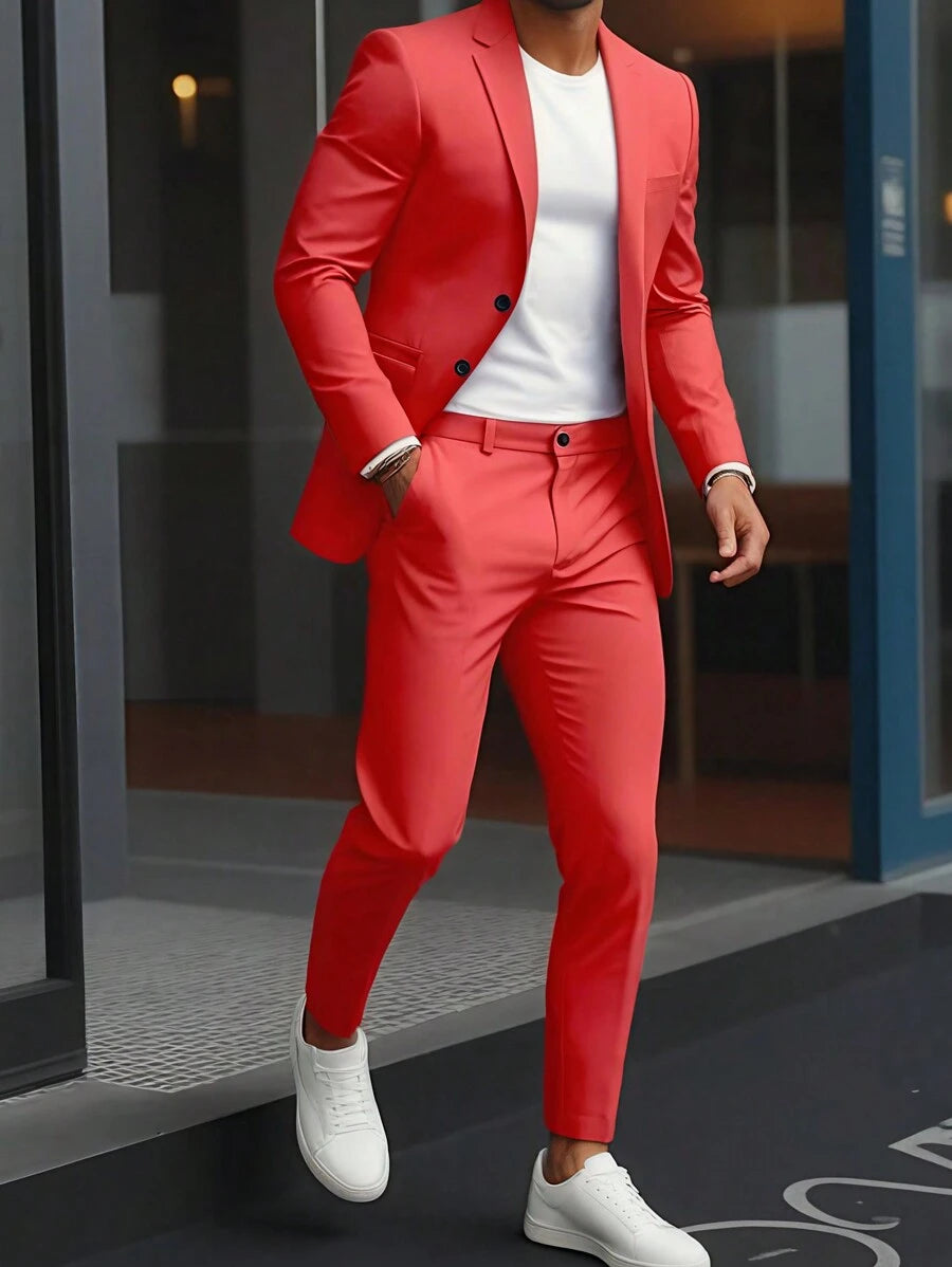 Raffaele™ – Completo da Uomo con Camicia a Maniche Lunghe e Pantalone Coordinato