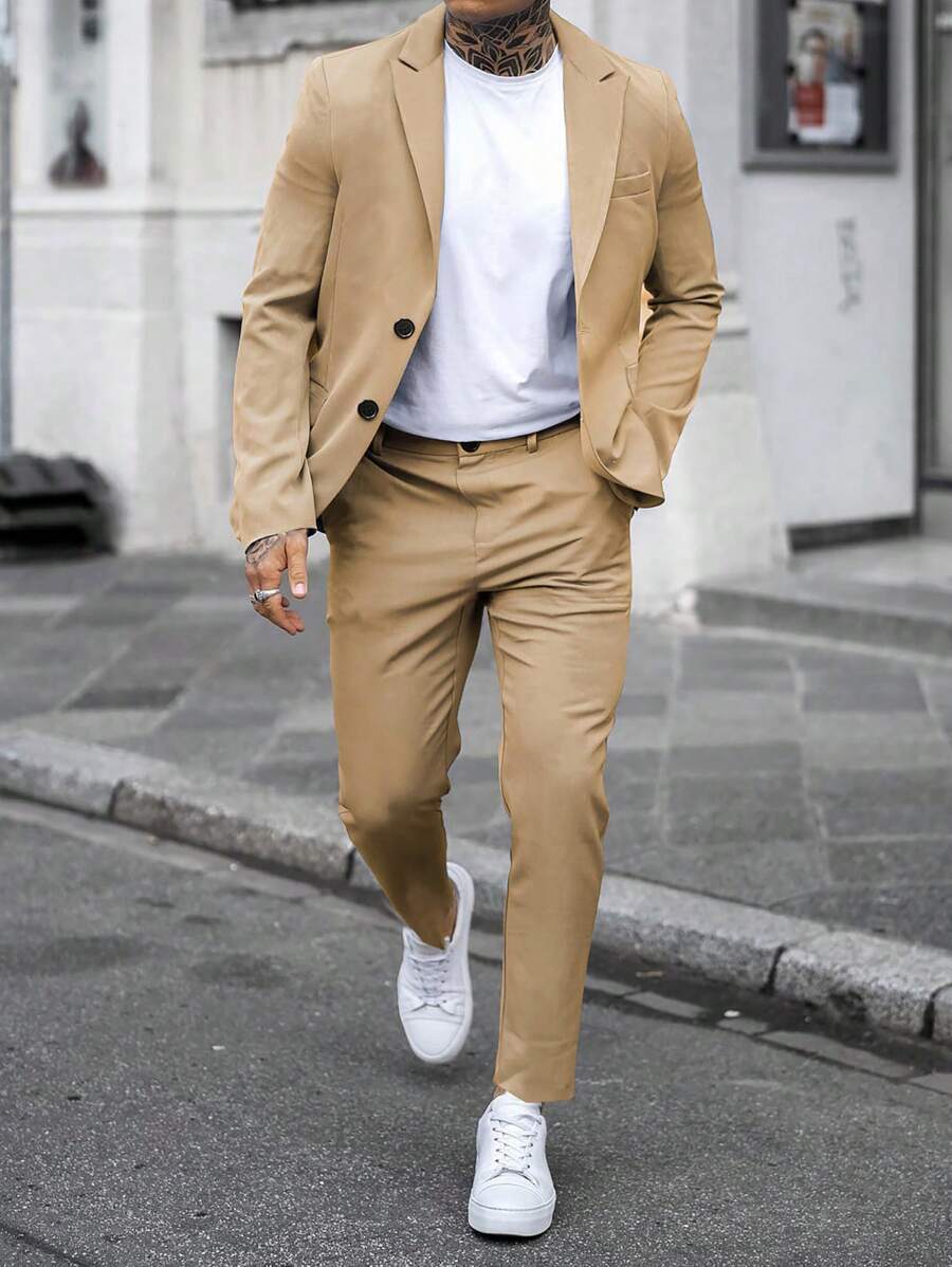 Fabio™ – Completo Uomo Monocolore con Giacca a Tasche e Pantalone Coordinato