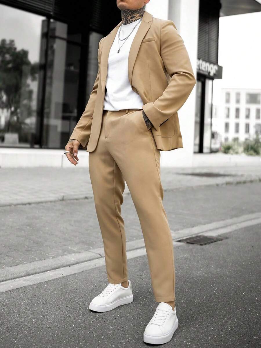 Fabio™ – Completo Uomo Monocolore con Giacca a Tasche e Pantalone Coordinato