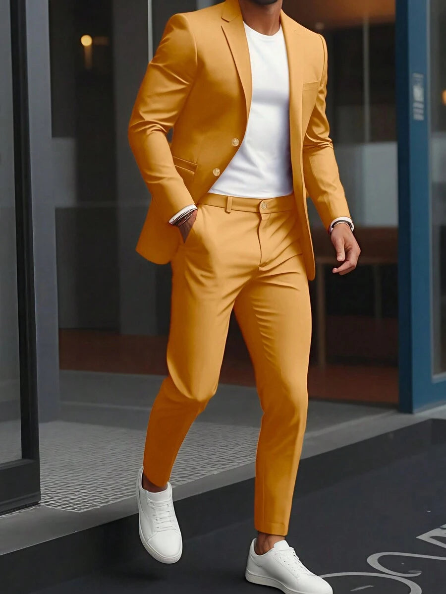 Raffaele™ – Completo da Uomo con Camicia a Maniche Lunghe e Pantalone Coordinato