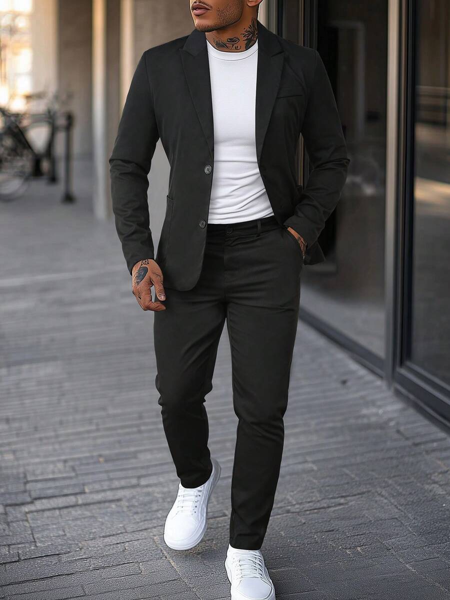 Fabio™ – Completo Uomo Monocolore con Giacca a Tasche e Pantalone Coordinato