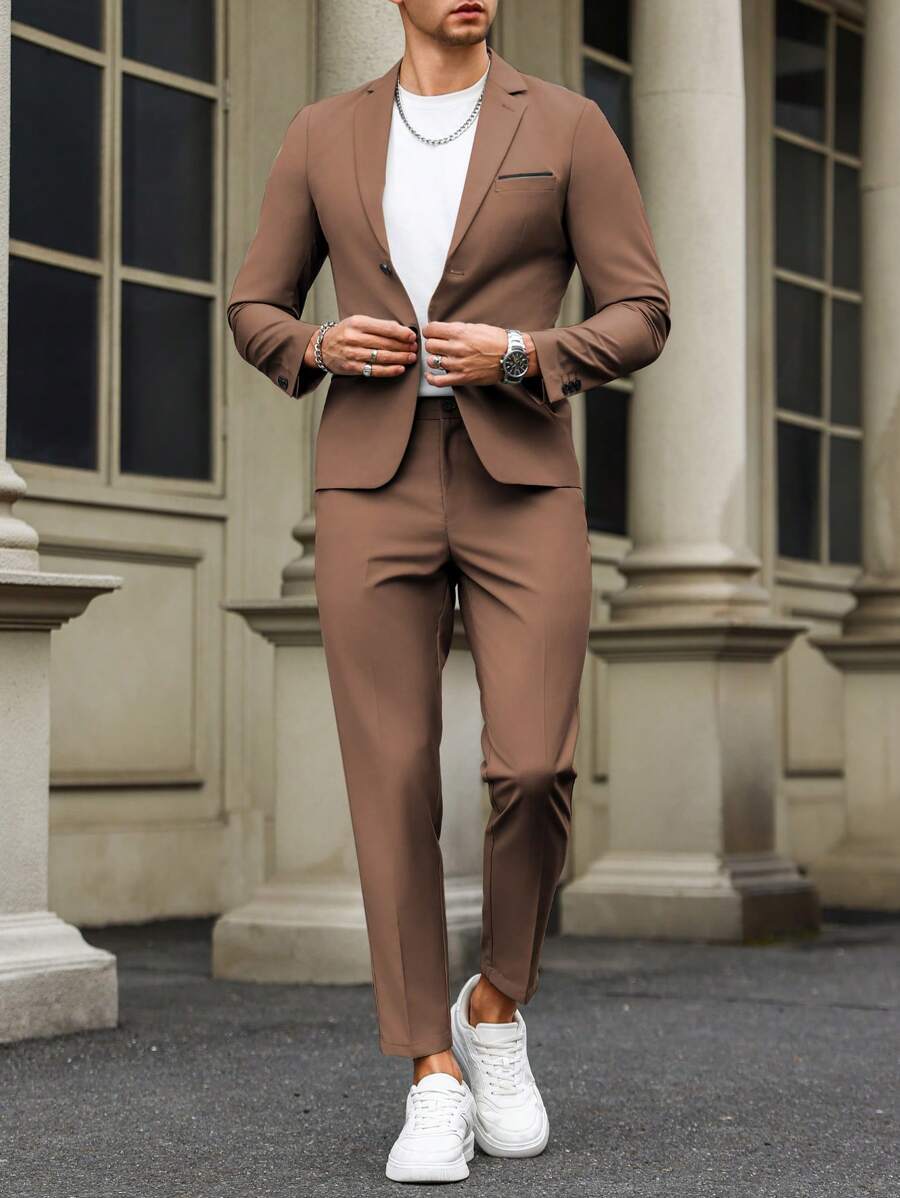 Renzo™ – Completo Uomo con Giacca e Pantalone a Dettaglio Contrastante
