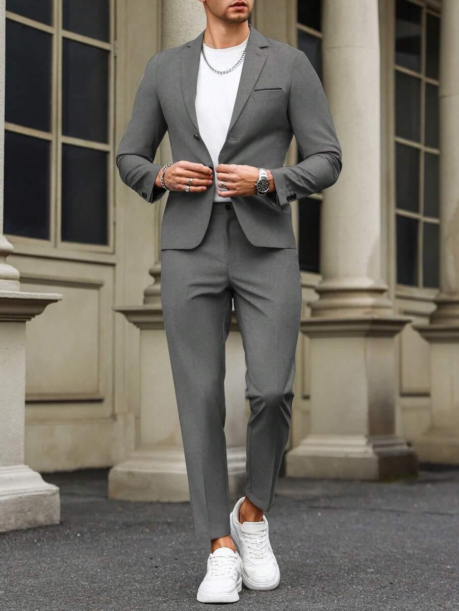 Renzo™ – Completo Uomo con Giacca e Pantalone a Dettaglio Contrastante