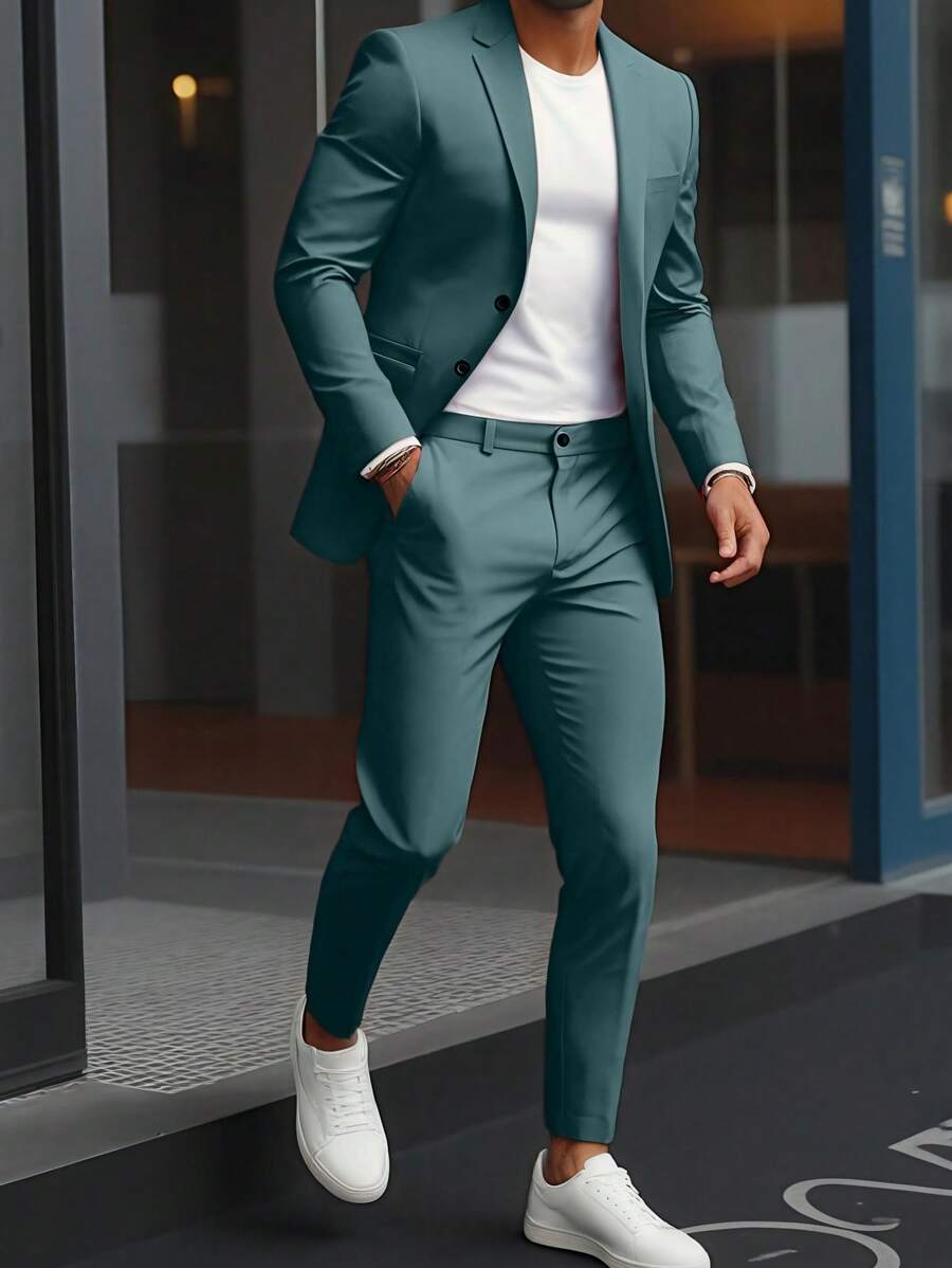 Raffaele™ – Completo da Uomo con Camicia a Maniche Lunghe e Pantalone Coordinato