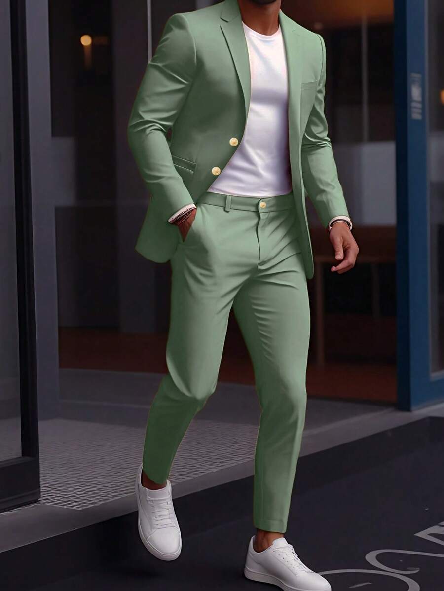 Raffaele™ – Completo da Uomo con Camicia a Maniche Lunghe e Pantalone Coordinato