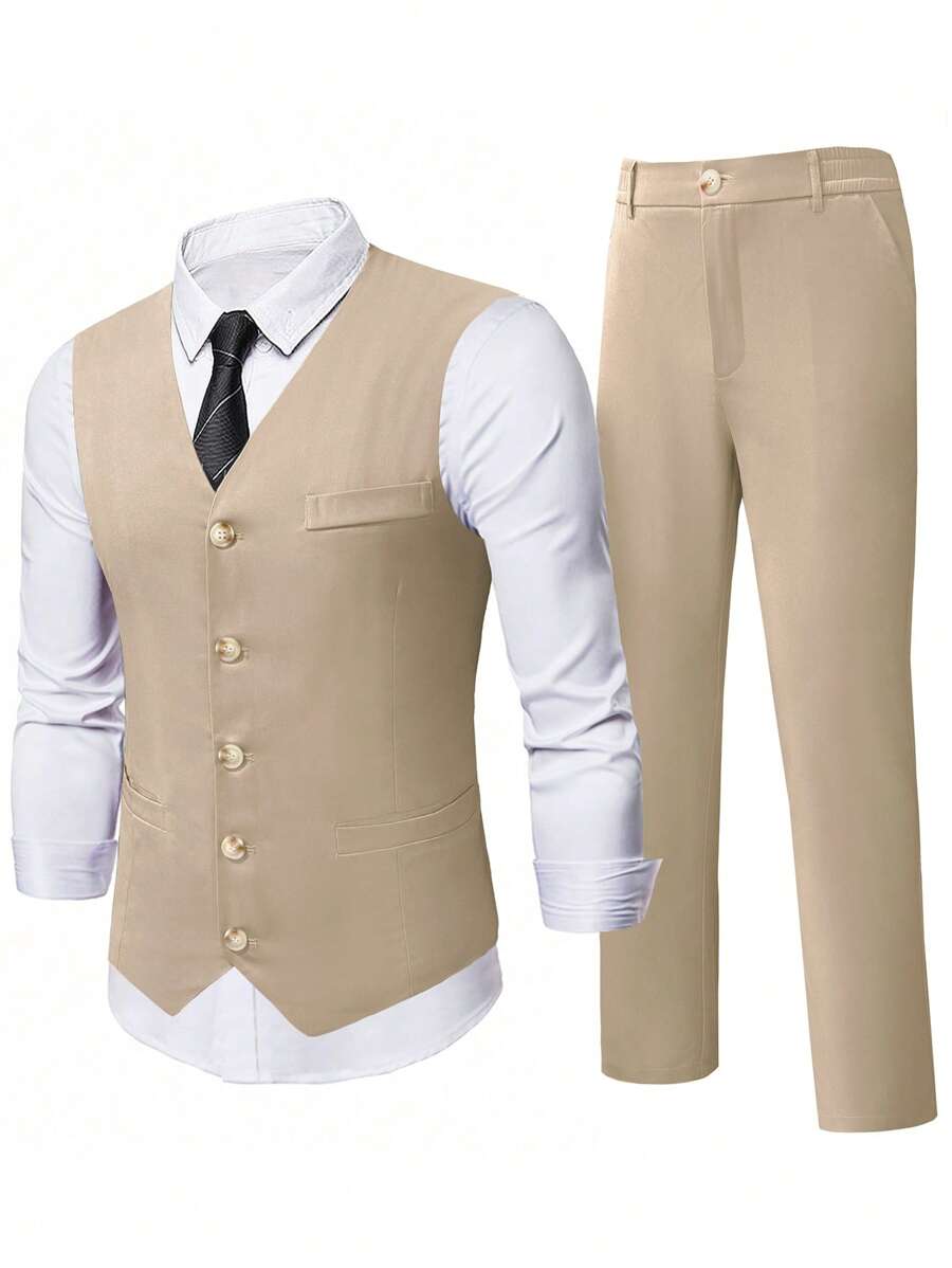 Ettore™ – Set da Uomo con Gilet a V e Pantalone Coordinato