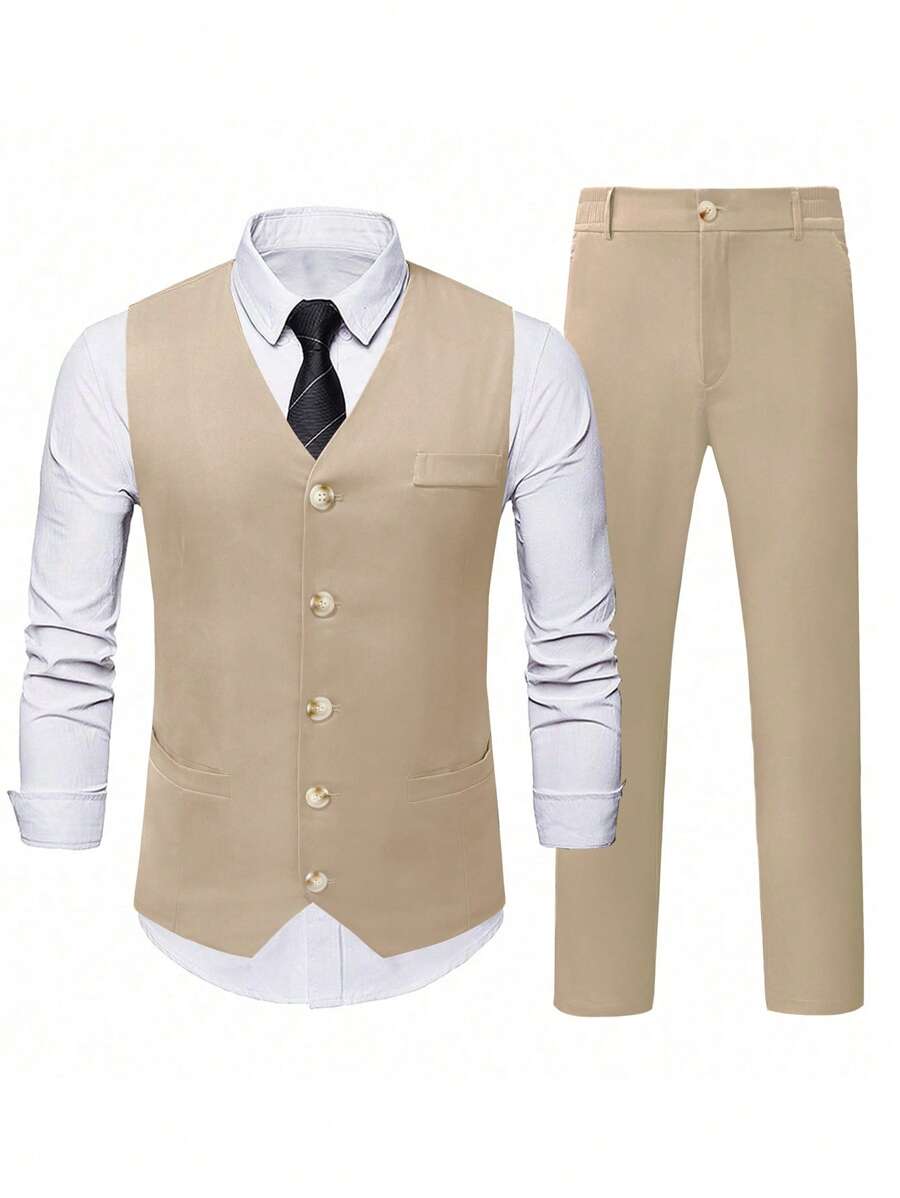 Ettore™ – Set da Uomo con Gilet a V e Pantalone Coordinato