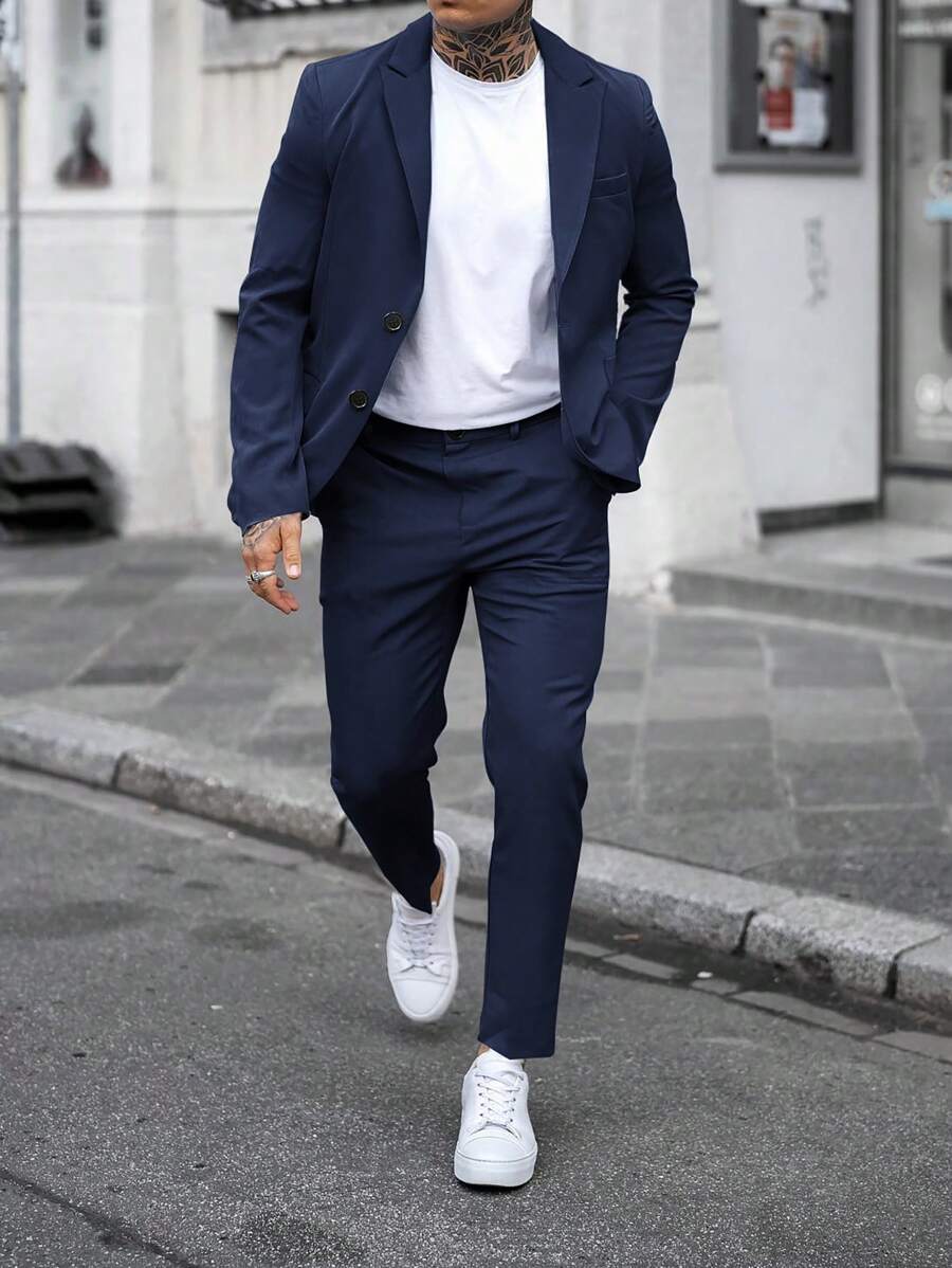 Fabio™ – Completo Uomo Monocolore con Giacca a Tasche e Pantalone Coordinato