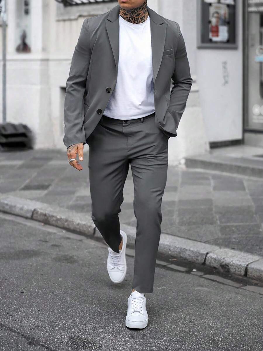 Fabio™ – Completo Uomo Monocolore con Giacca a Tasche e Pantalone Coordinato