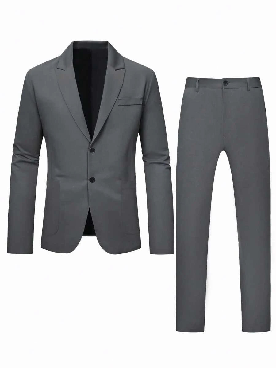 Fabio™ – Completo Uomo Monocolore con Giacca a Tasche e Pantalone Coordinato