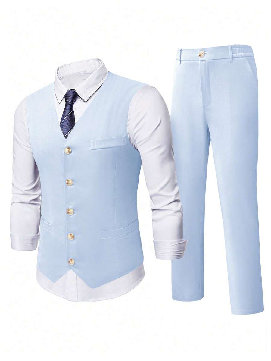 Ettore™ – Set da Uomo con Gilet a V e Pantalone Coordinato