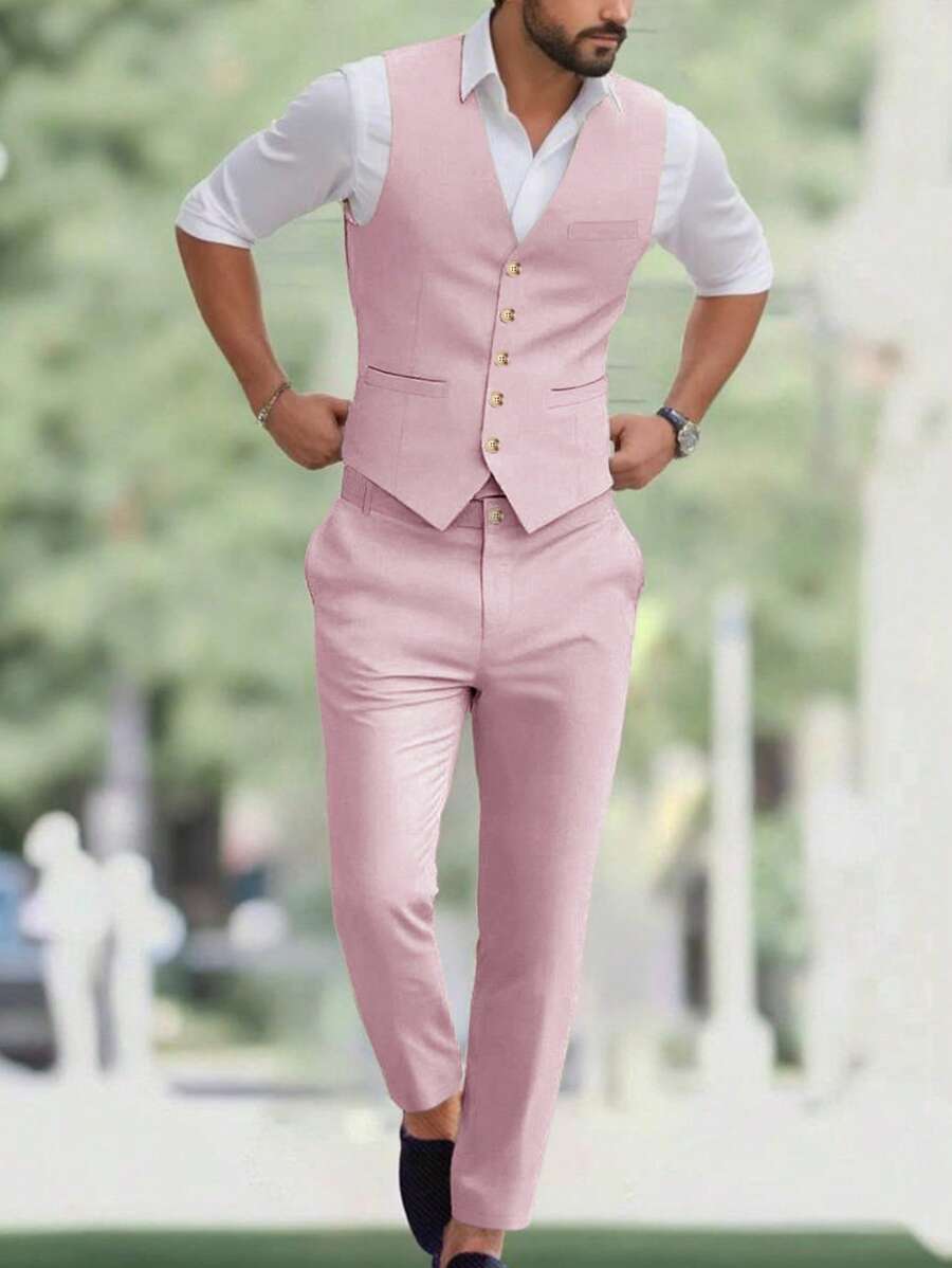 Ettore™ – Set da Uomo con Gilet a V e Pantalone Coordinato