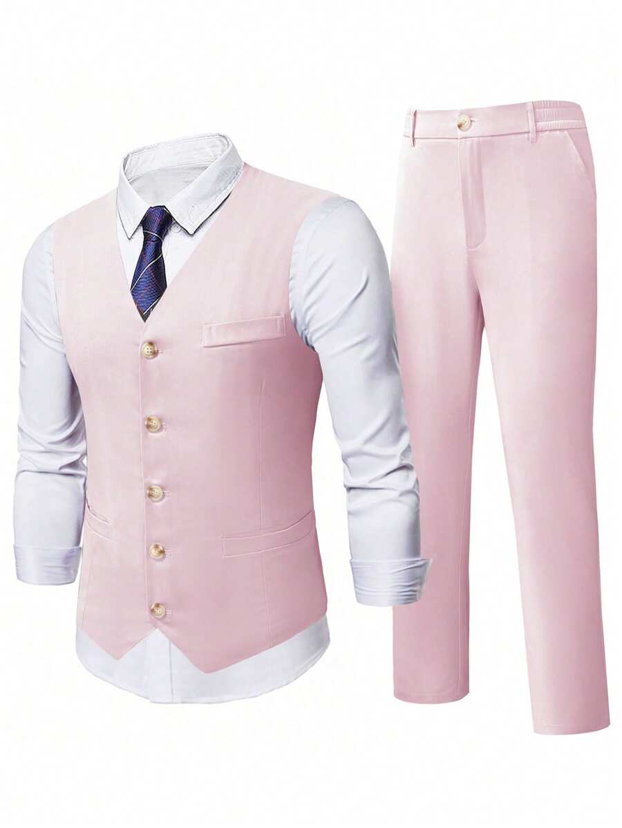 Ettore™ – Set da Uomo con Gilet a V e Pantalone Coordinato