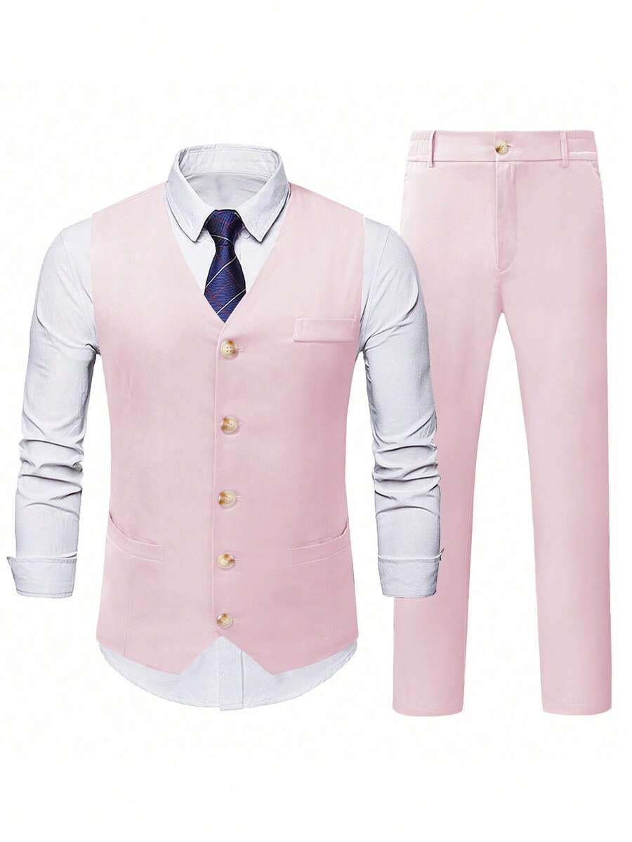 Ettore™ – Set da Uomo con Gilet a V e Pantalone Coordinato