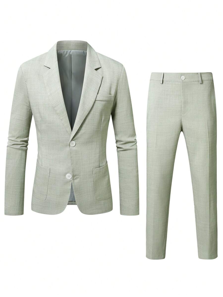 Valerio™ – Completo Uomo Casual con Blazer Monocolore e Pantalone