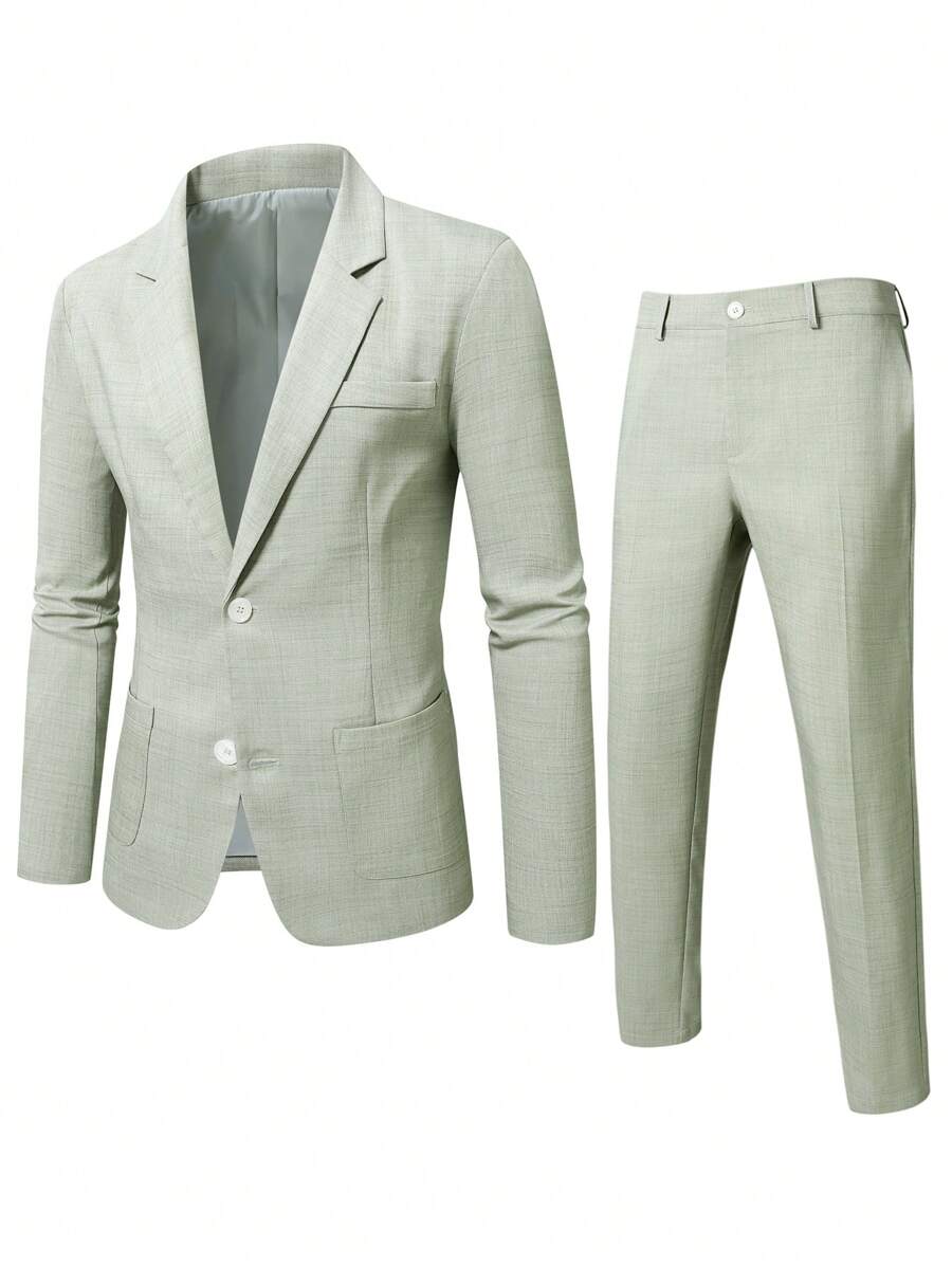 Valerio™ – Completo Uomo Casual con Blazer Monocolore e Pantalone