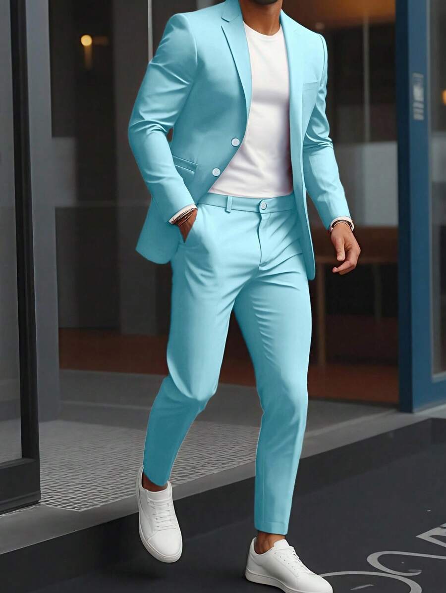 Raffaele™ – Completo da Uomo con Camicia a Maniche Lunghe e Pantalone Coordinato