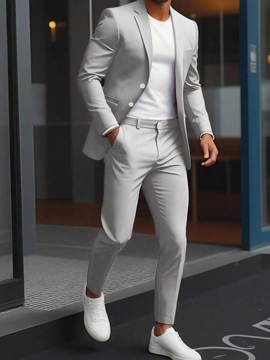 Raffaele™ – Completo da Uomo con Camicia a Maniche Lunghe e Pantalone Coordinato