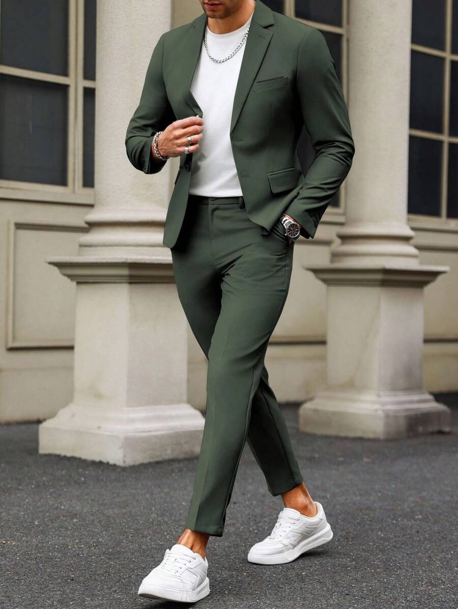 Renzo™ – Completo Uomo con Giacca e Pantalone a Dettaglio Contrastante