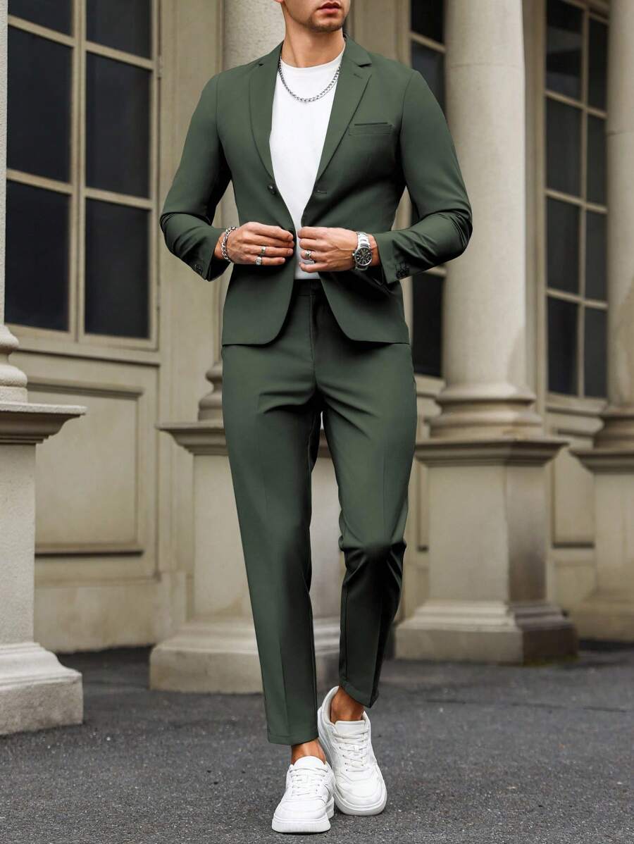 Renzo™ – Completo Uomo con Giacca e Pantalone a Dettaglio Contrastante