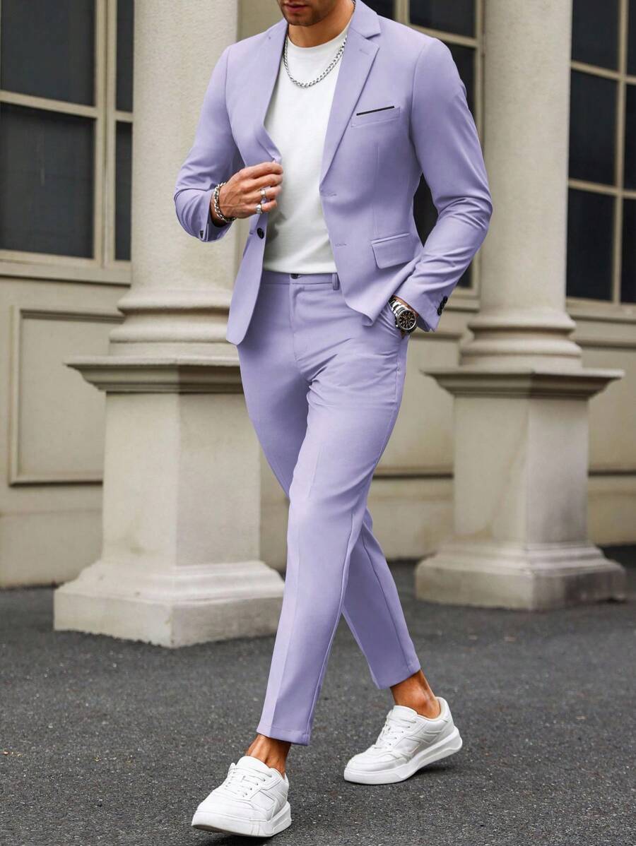 Renzo™ – Completo Uomo con Giacca e Pantalone a Dettaglio Contrastante
