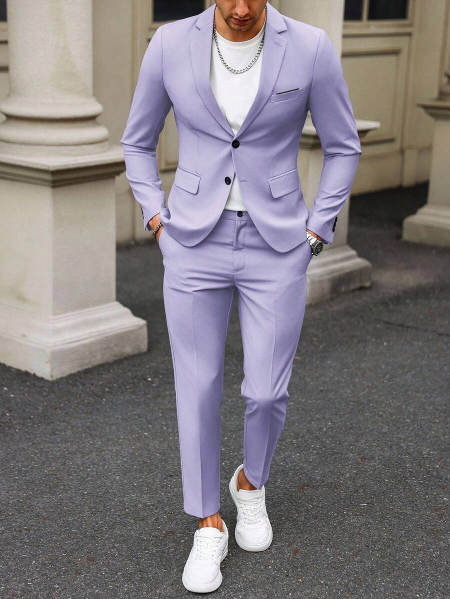 Renzo™ – Completo Uomo con Giacca e Pantalone a Dettaglio Contrastante