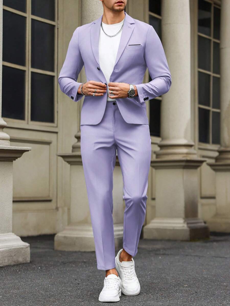Renzo™ – Completo Uomo con Giacca e Pantalone a Dettaglio Contrastante