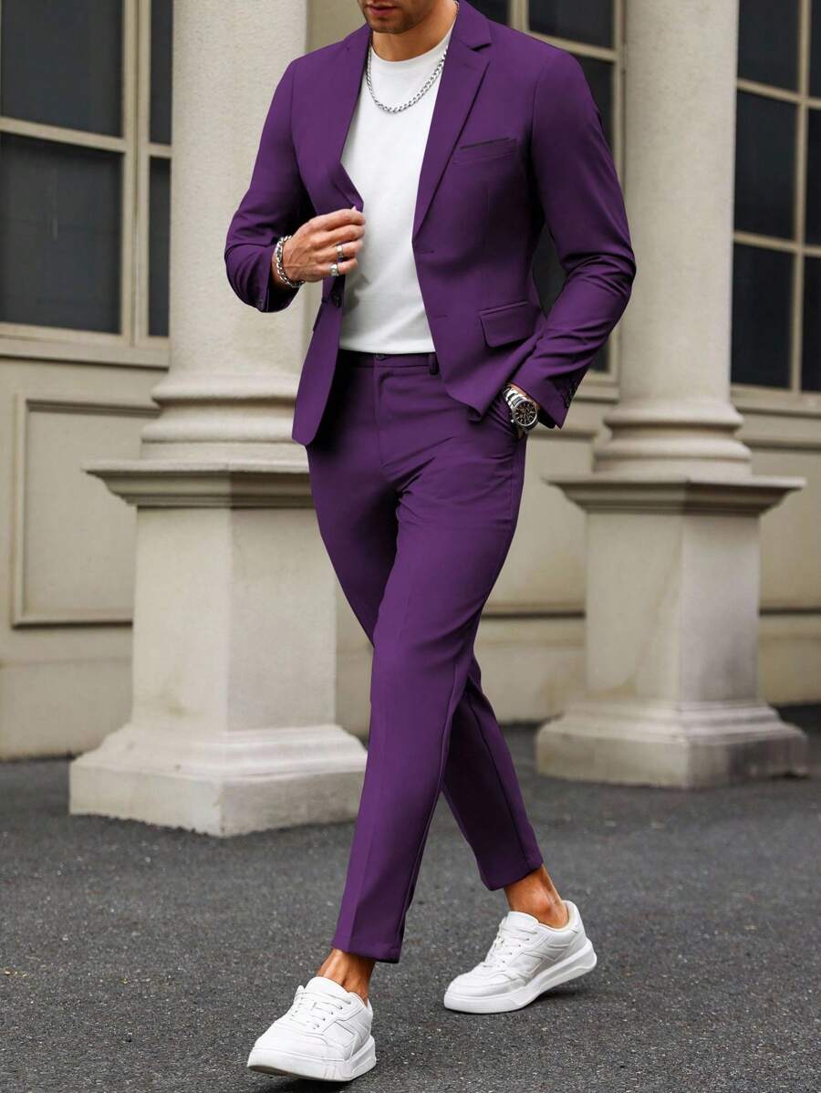 Renzo™ – Completo Uomo con Giacca e Pantalone a Dettaglio Contrastante