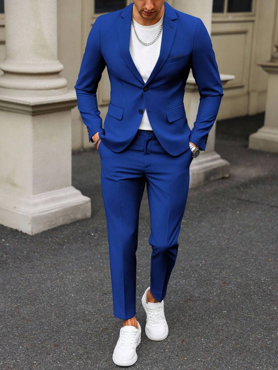 Renzo™ – Completo Uomo con Giacca e Pantalone a Dettaglio Contrastante