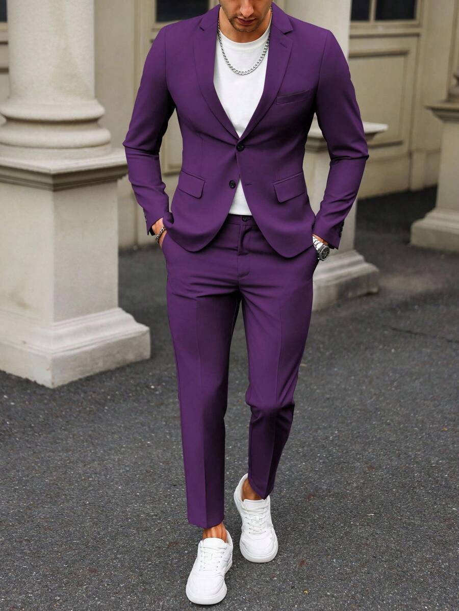 Renzo™ – Completo Uomo con Giacca e Pantalone a Dettaglio Contrastante
