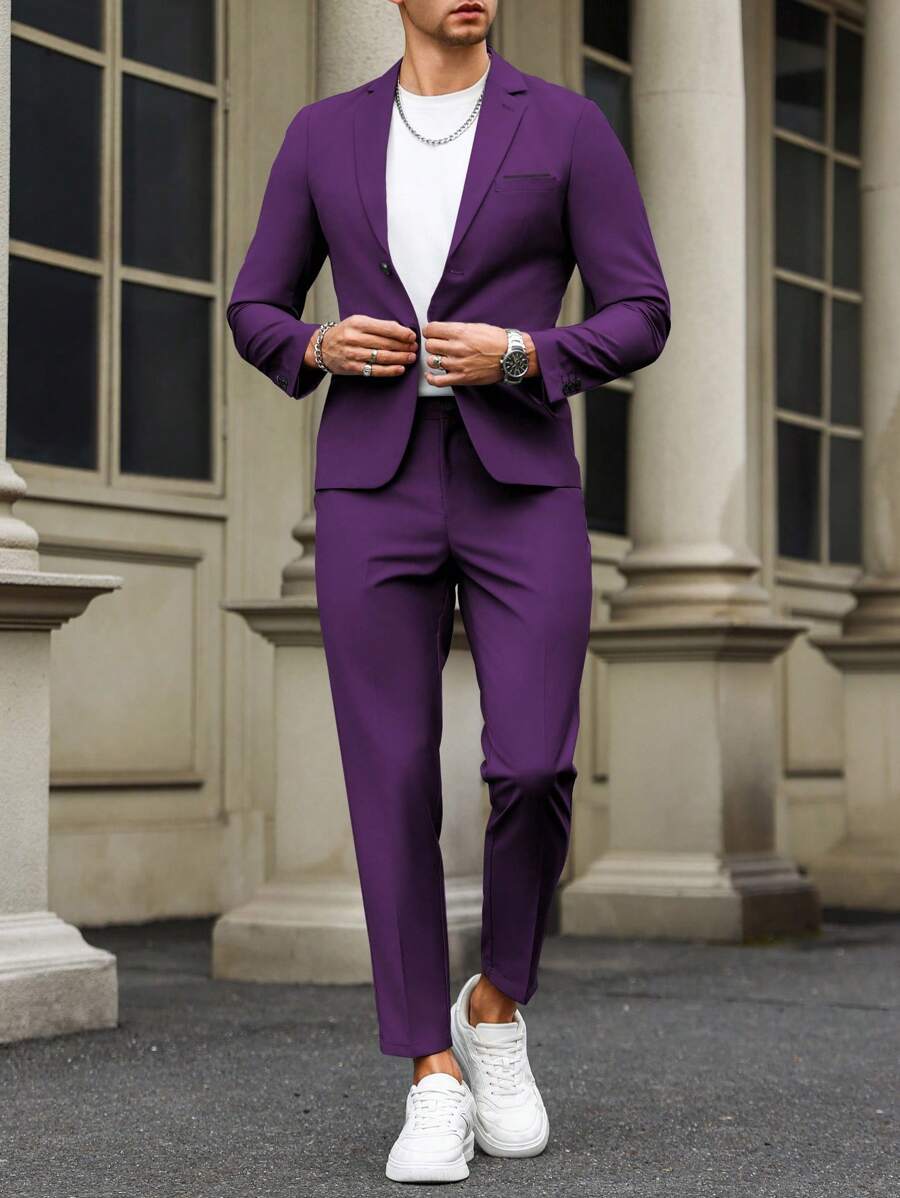 Renzo™ – Completo Uomo con Giacca e Pantalone a Dettaglio Contrastante