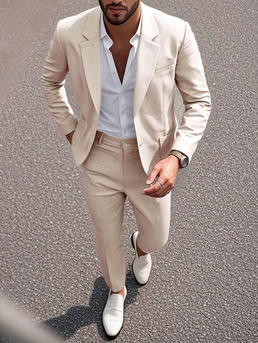 Valerio™ – Completo Uomo Casual con Blazer Monocolore e Pantalone