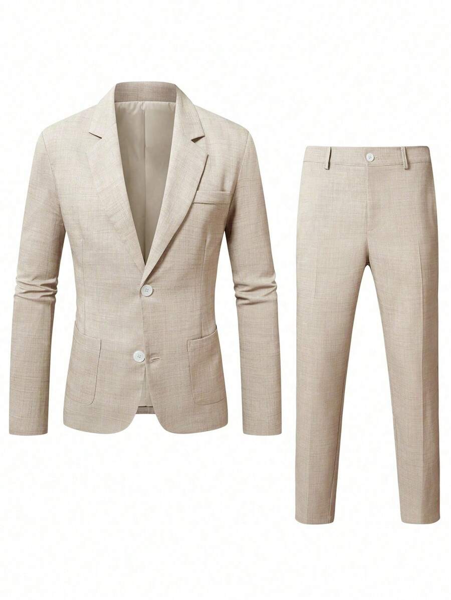 Valerio™ – Completo Uomo Casual con Blazer Monocolore e Pantalone
